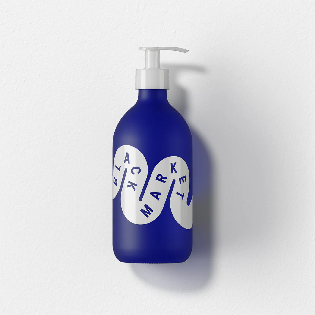 Blackmarket Refillable Bottle in Blue Glass