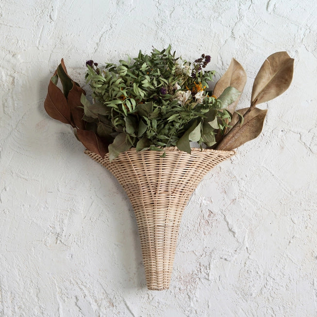Rattan Wall Vase