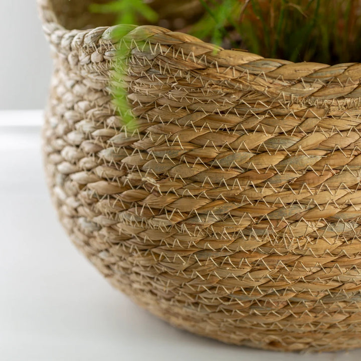 Seagrass Basket Planter Shallow Frill Edge