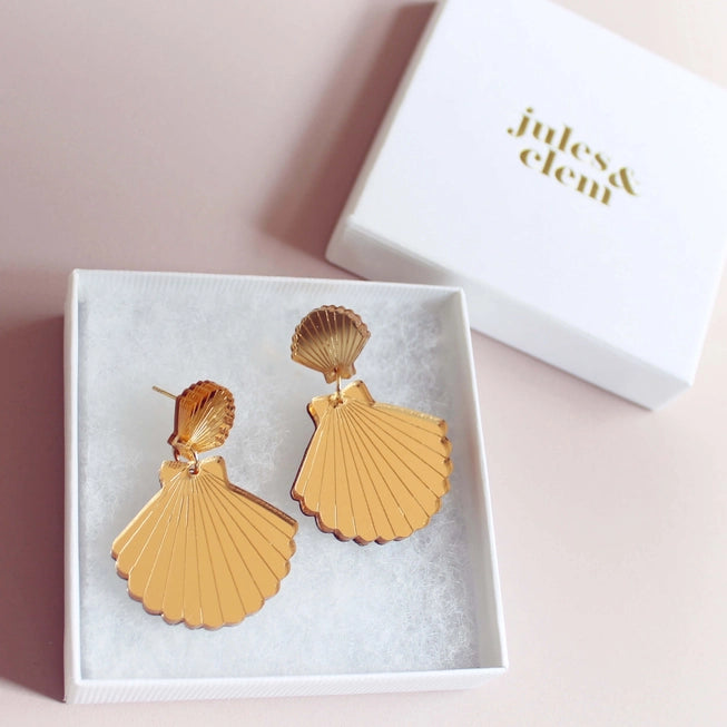 Seashell Double Drop Earrings