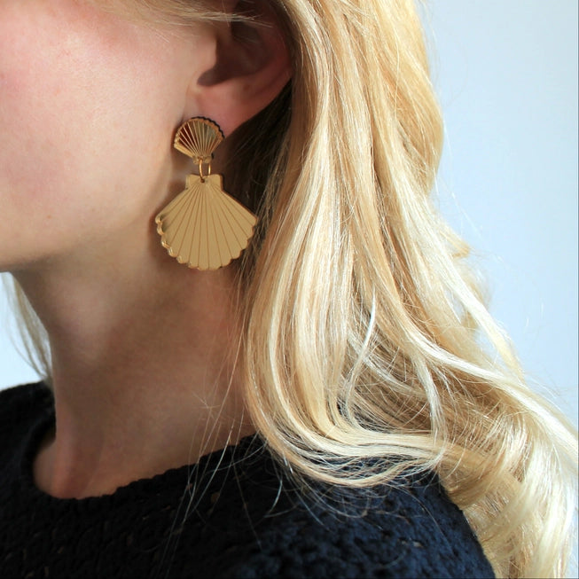 Seashell Double Drop Earrings