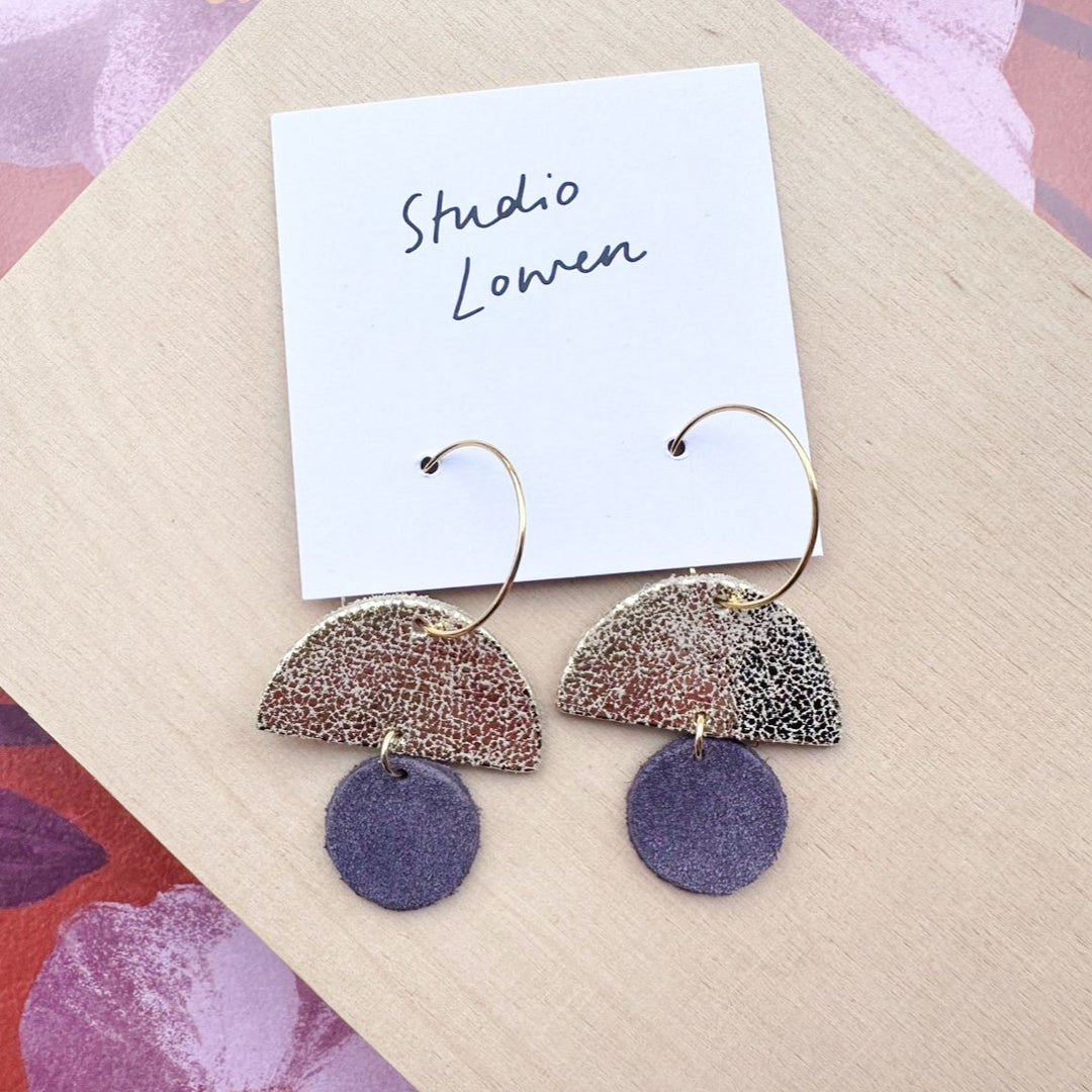 Sunrise Hoop Earrings in Grape