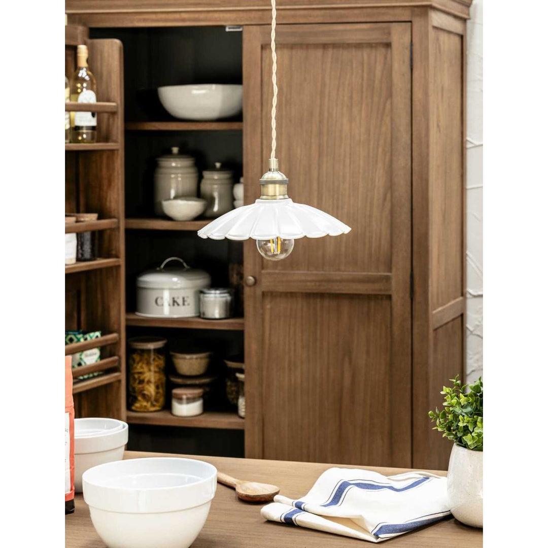 Wanstrow Ceiling Pendant in Chalk