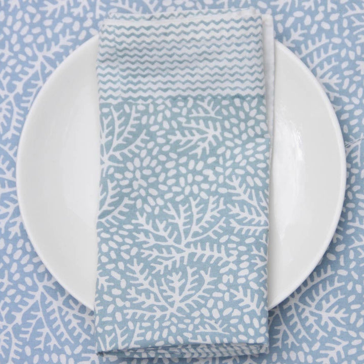 Handmade Floral Napkin in Blue