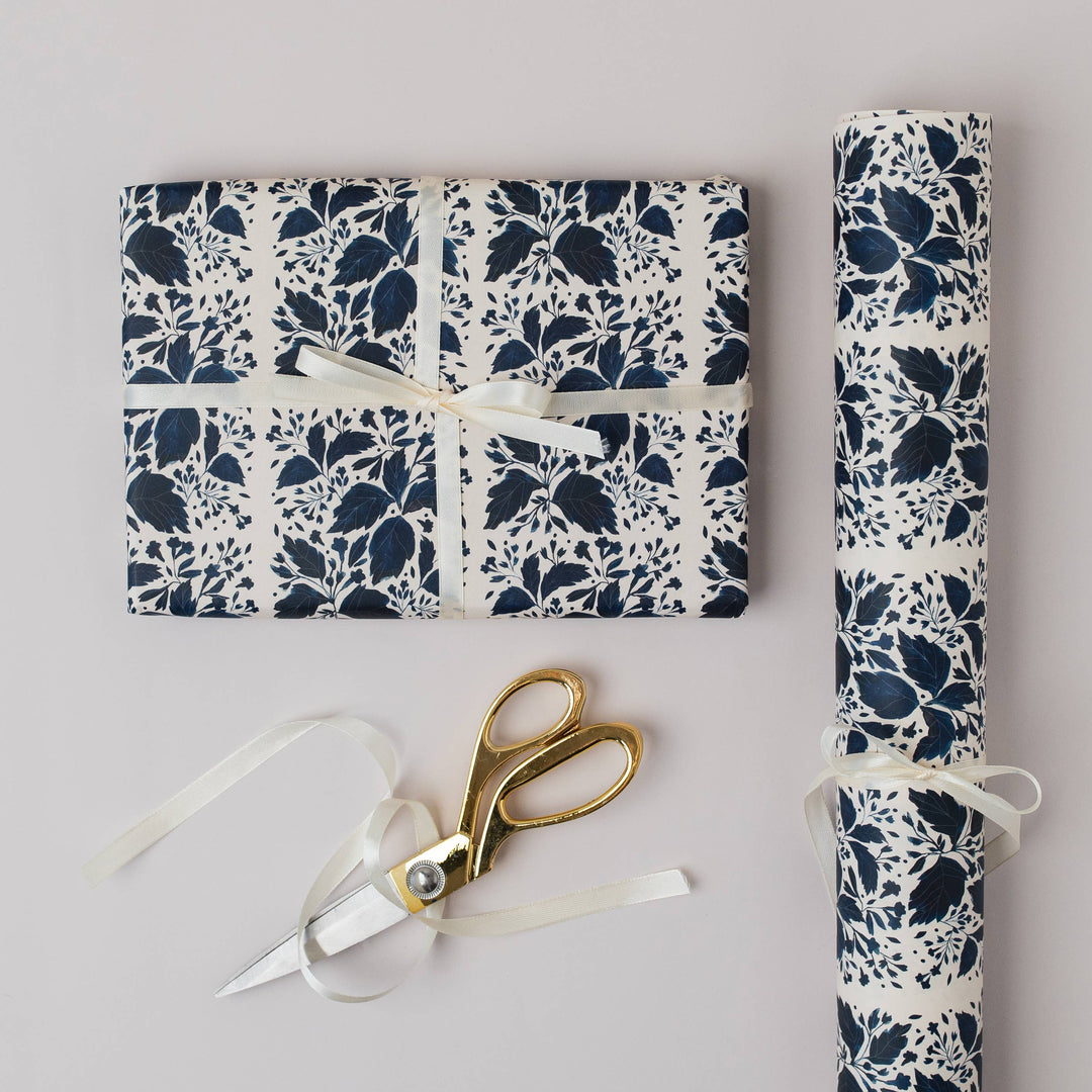 Blue Botanical Luxury Gift Wrap
