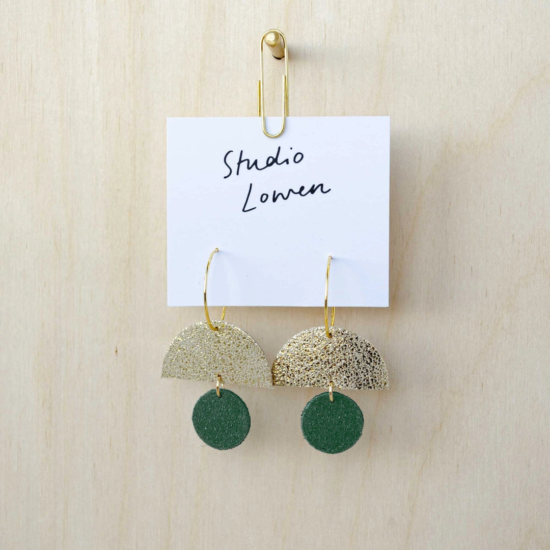 Sunrise Hoop Earrings in Forest