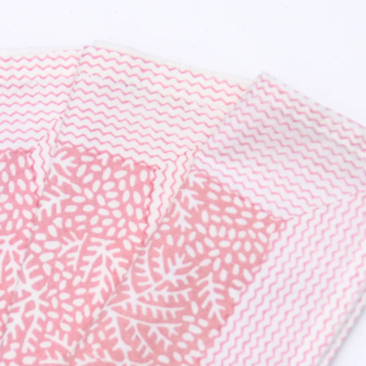 Handmade Floral Napkin in Coral
