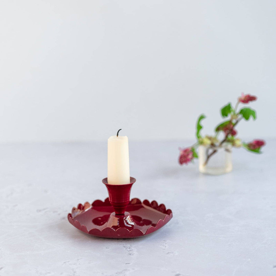 Berry Enamel Candle Stick Holder