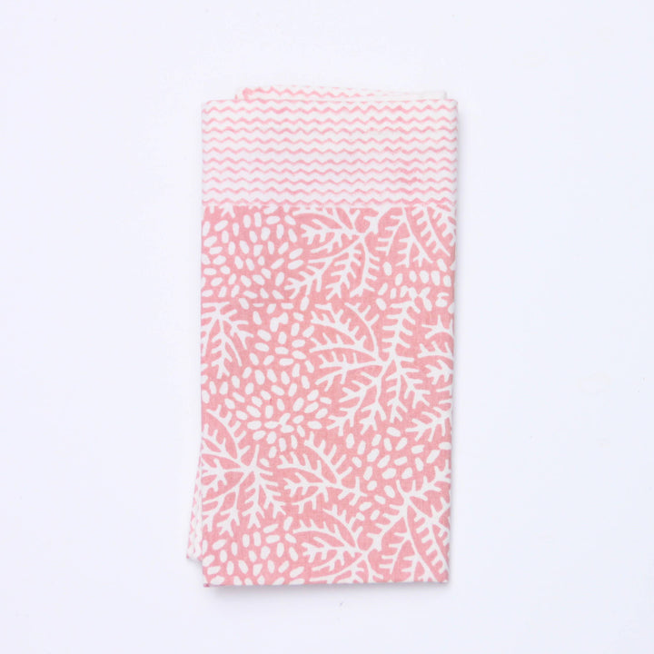 Handmade Floral Napkin in Coral