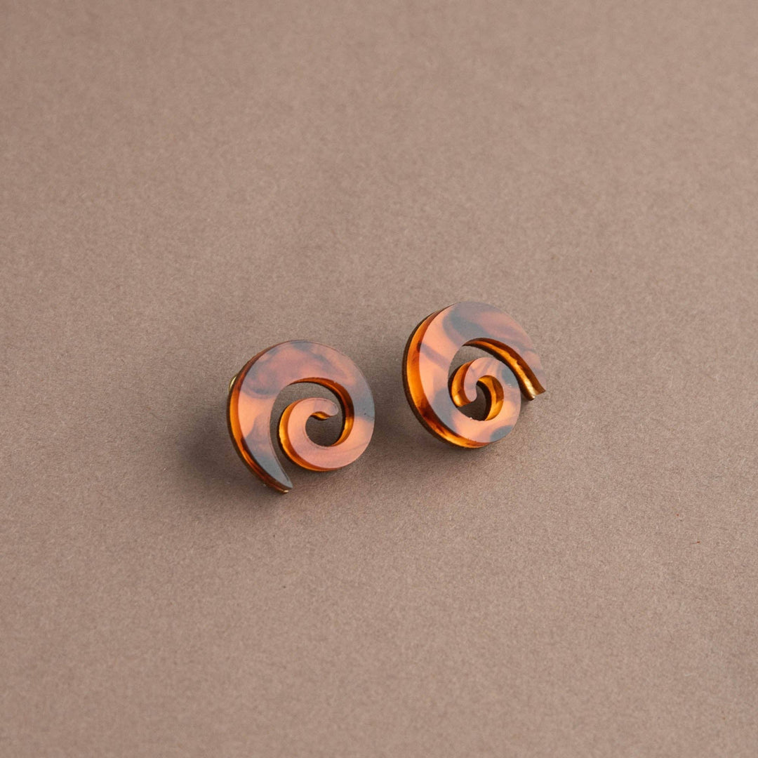 Swirl Stud Tortoise Earrings