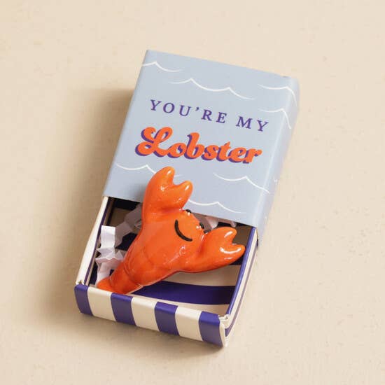 Tiny Matchbox Ceramic Tokens: Lobster