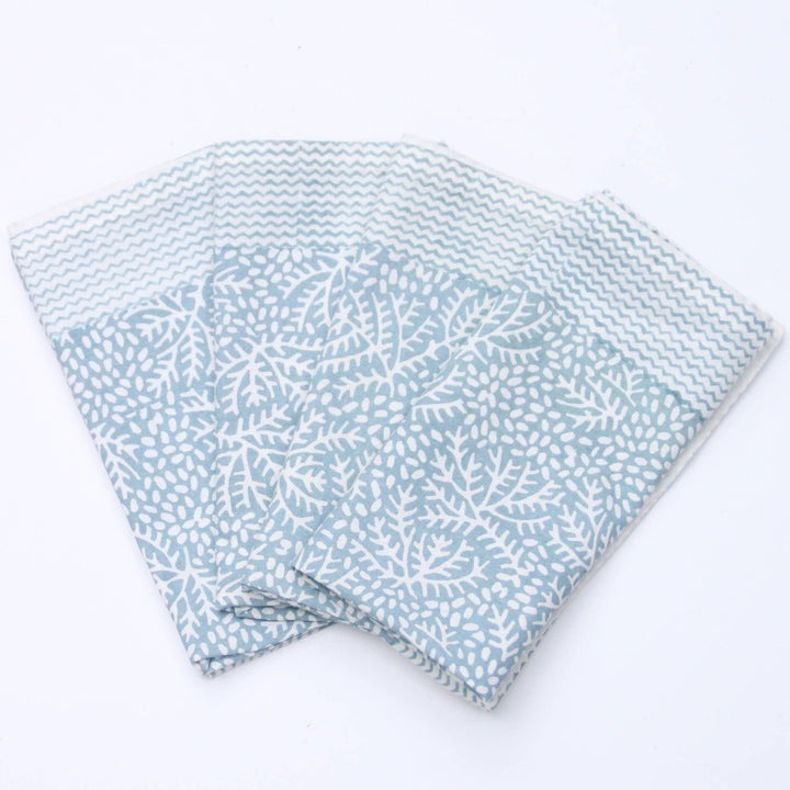 Handmade Floral Napkin in Blue
