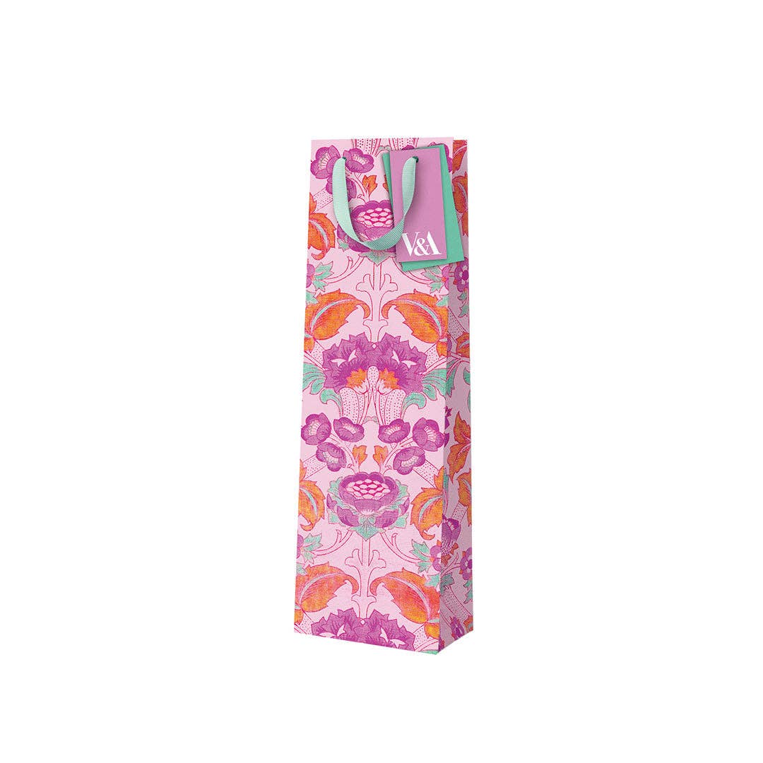 Neon Floral Pink Arts & Crafts Gift Bottle Bag