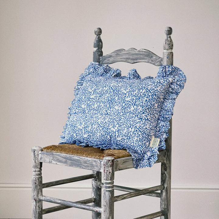 Block Print Coraline Frill Cushion