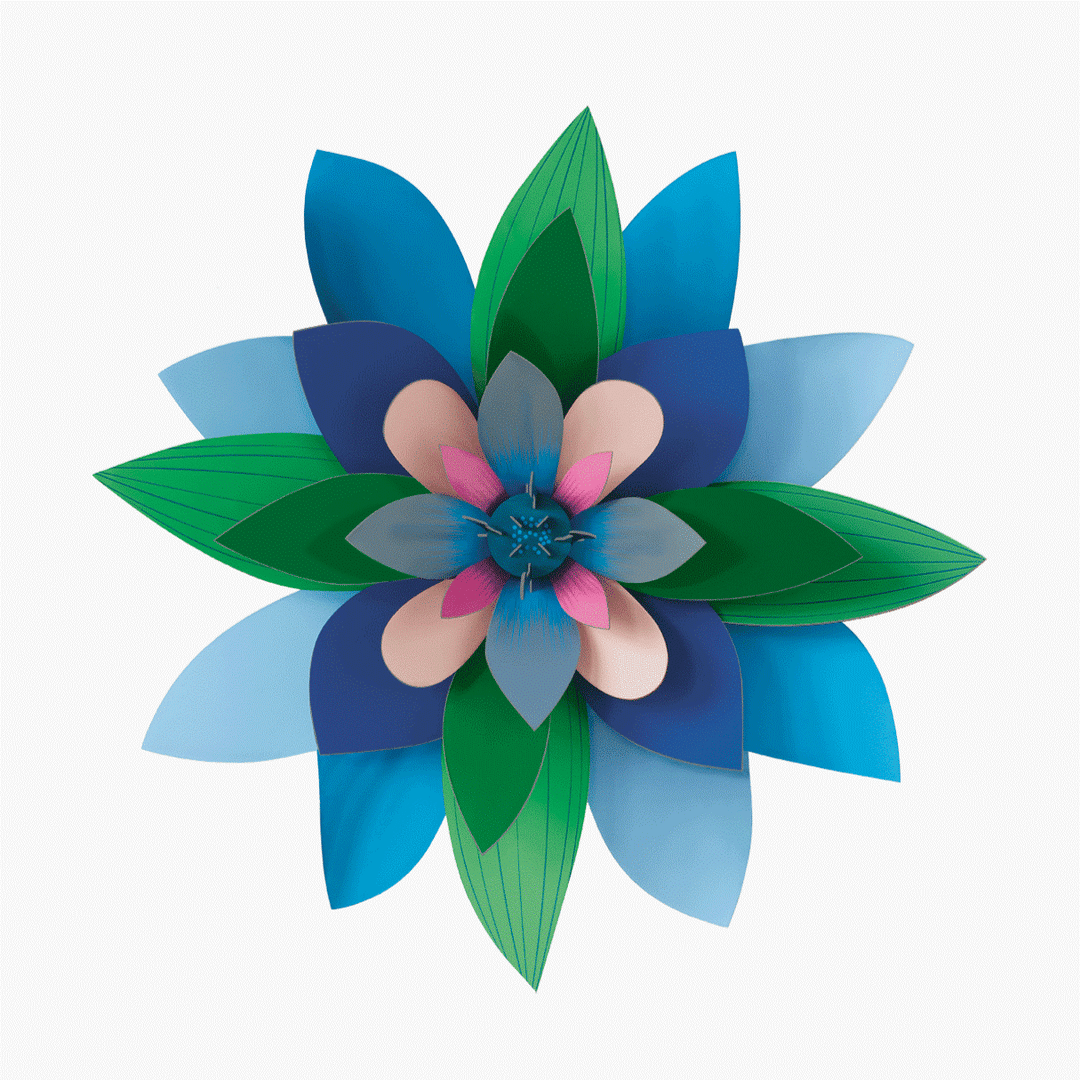 Deluxe Plum Granita Flower 3D Model Kit
