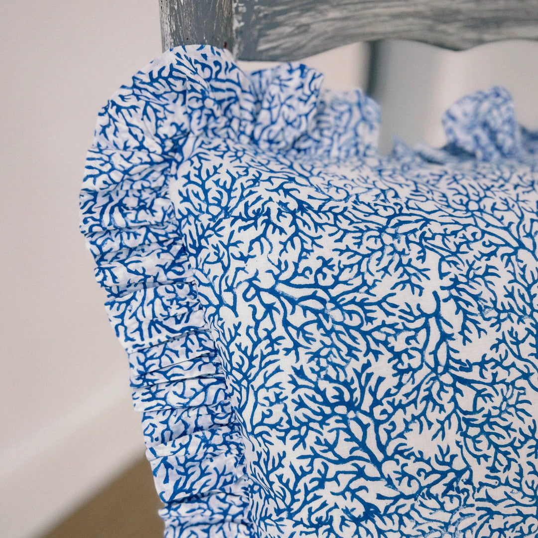 Block Print Coraline Frill Cushion