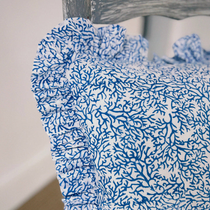 Block Print Coraline Frill Cushion