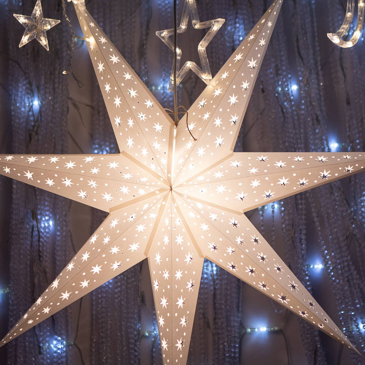 Large Paper Star Lantern - North Star White
