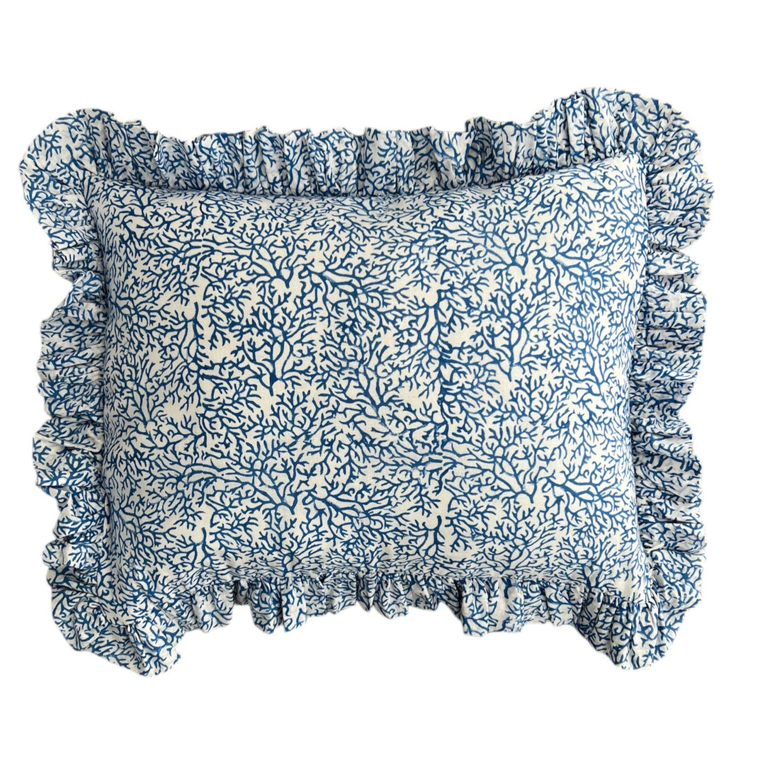 Block Print Coraline Frill Cushion