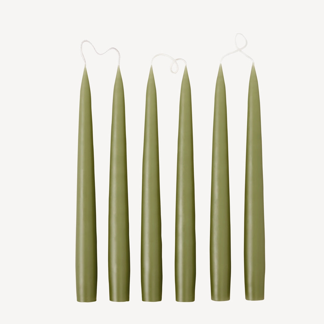 Olive Taper Candle