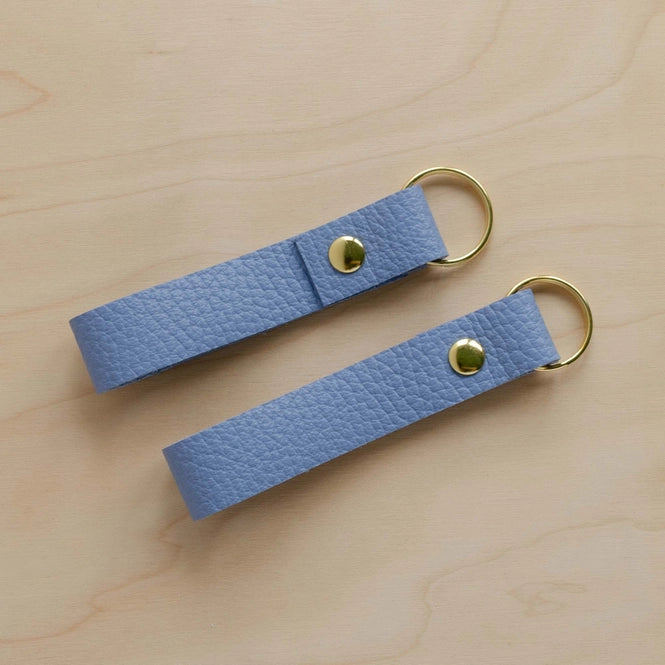 Leather Loop Keyring - Powder Blue