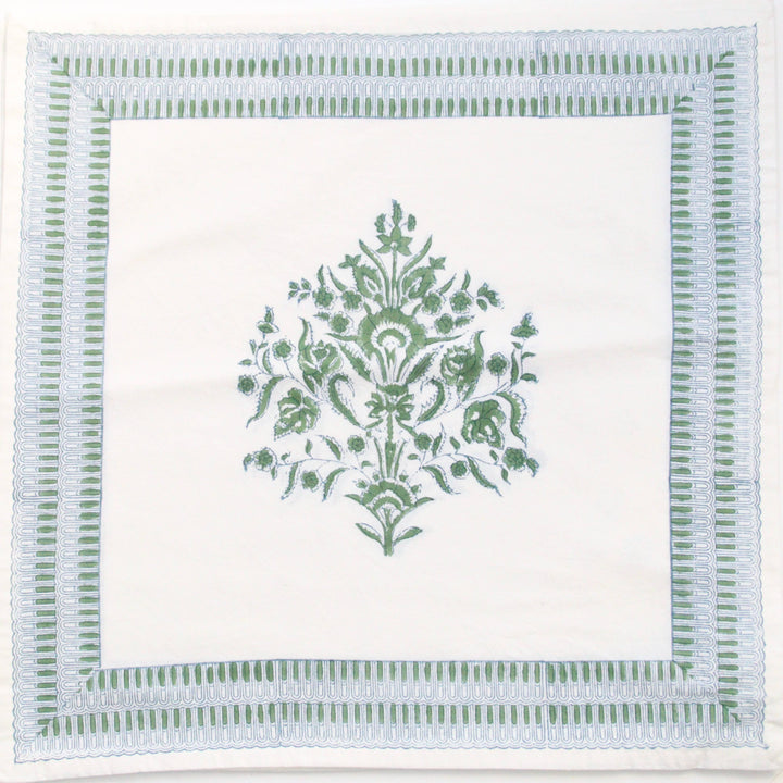 Handmade Fleur Napkin in Green & Blue