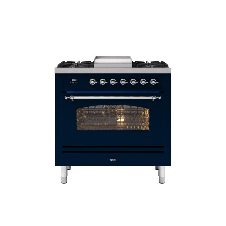 ILVE Milano 90cm - Single Oven - 4 Gas Burners & Frytop