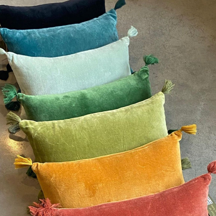 Velvet Cushion with Tassels