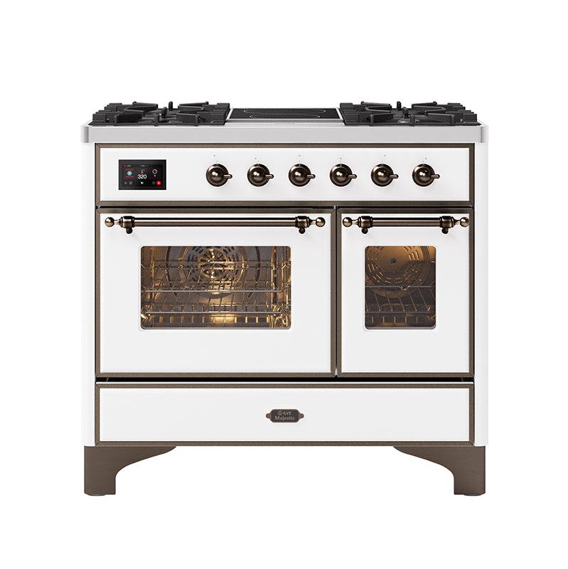 ILVE 100cm Majestic Milano 2 Zone Induction with 4 Gas Burners Double Oven Dual Fuel Range Cooker