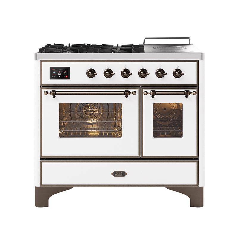 ILVE 100cm Majestic Milano Coup De Feu Double Oven Dual Fuel Range Cooker
