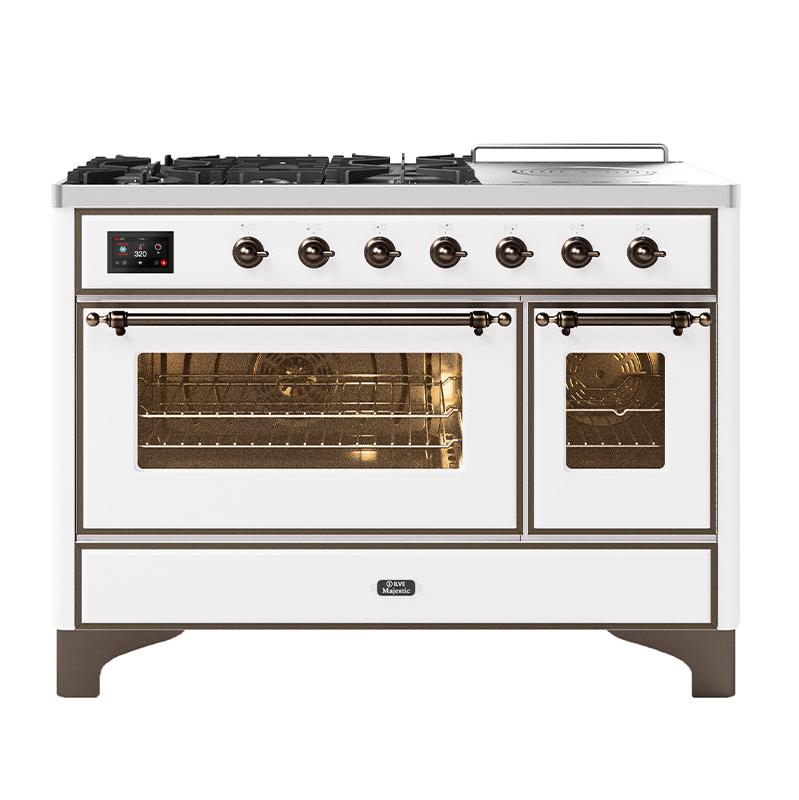 ILVE 120cm Majestic Milano Coup De Feu Double Oven Dual Fuel Range Cooker