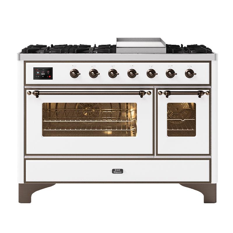 ILVE 120cm Majestic Milano Fry Top Double Oven Dual Fuel Range Cooker