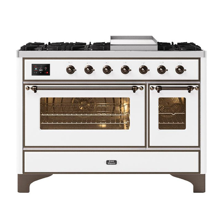ILVE 120cm Majestic Milano Fry Top Double Oven Dual Fuel Range Cooker