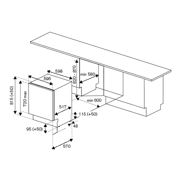 Bertazzoni Professional 60cm Fully Integrated Dishwasher - Automatic Opening Door