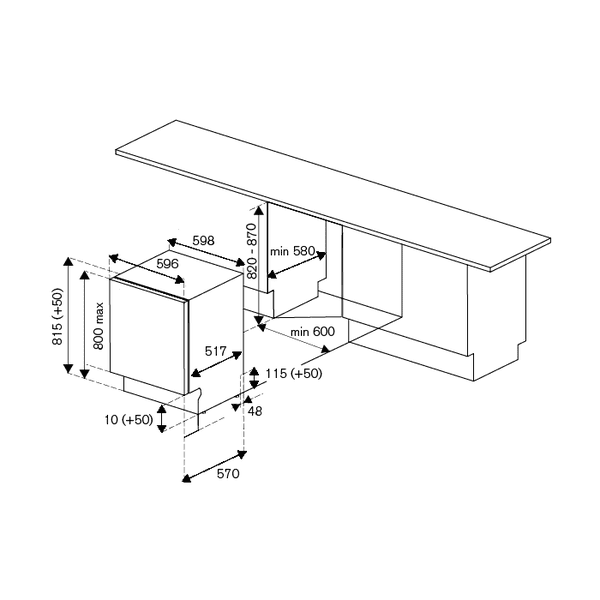 Bertazzoni Professional 60cm Fully Integrated Dishwasher - Sliding Door