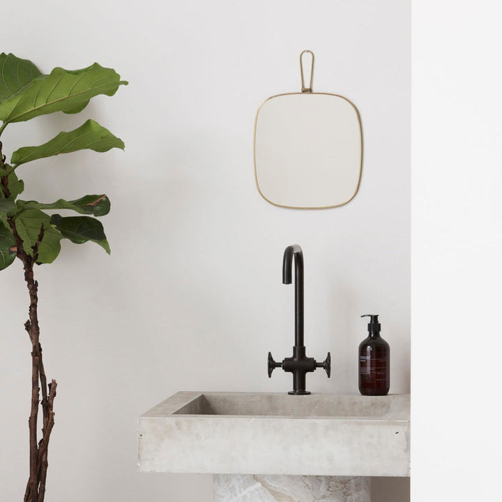 Loop Antique Brass Mirror