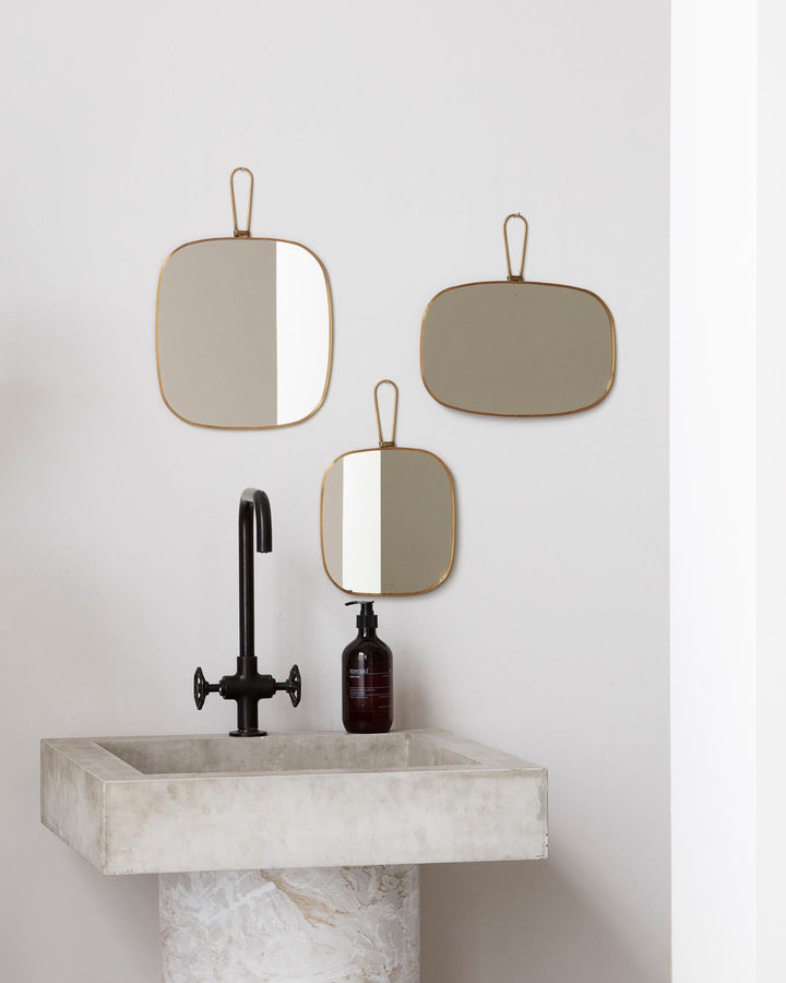 Loop Antique Brass Mirror