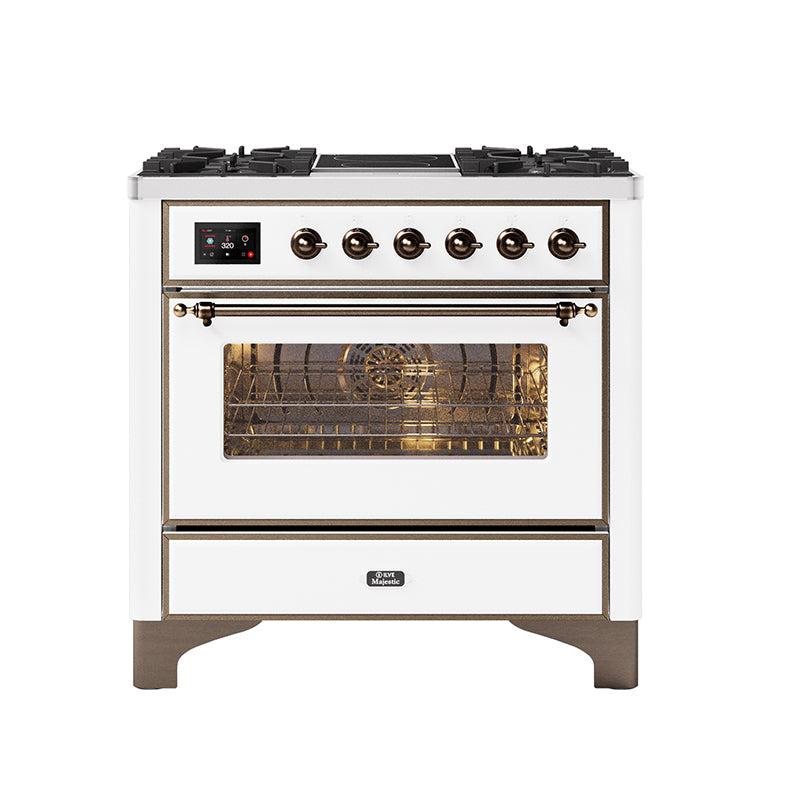 ILVE 90cm Majestic Milano 2 Zone Induction Dual Fuel Range Cooker