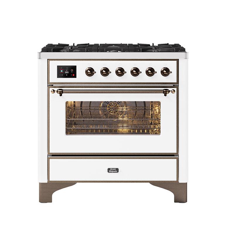 ILVE 90cm Majestic Milano 6 Burner Single Oven Dual Fuel Range Cooker