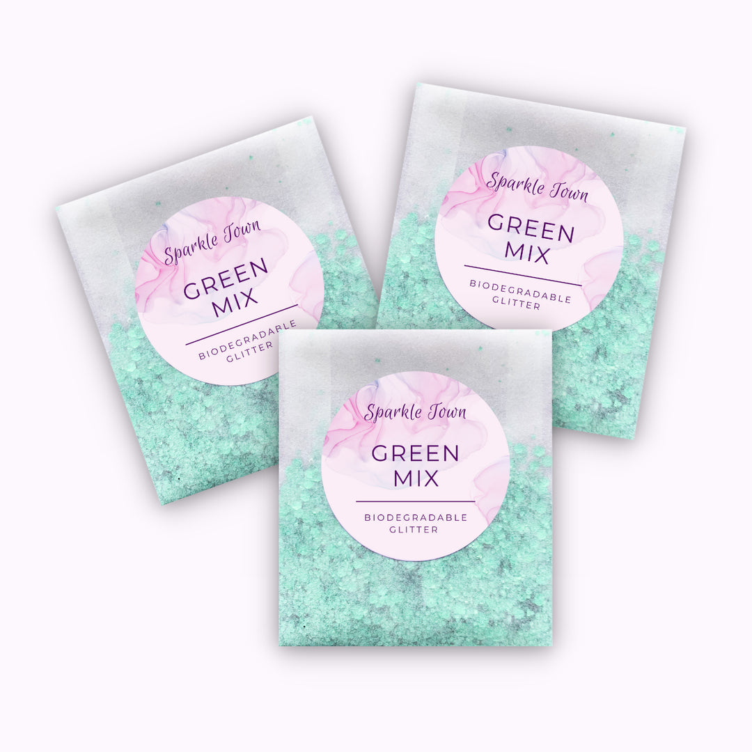 Biodegradable Body & Hair Glitter | Green Mix