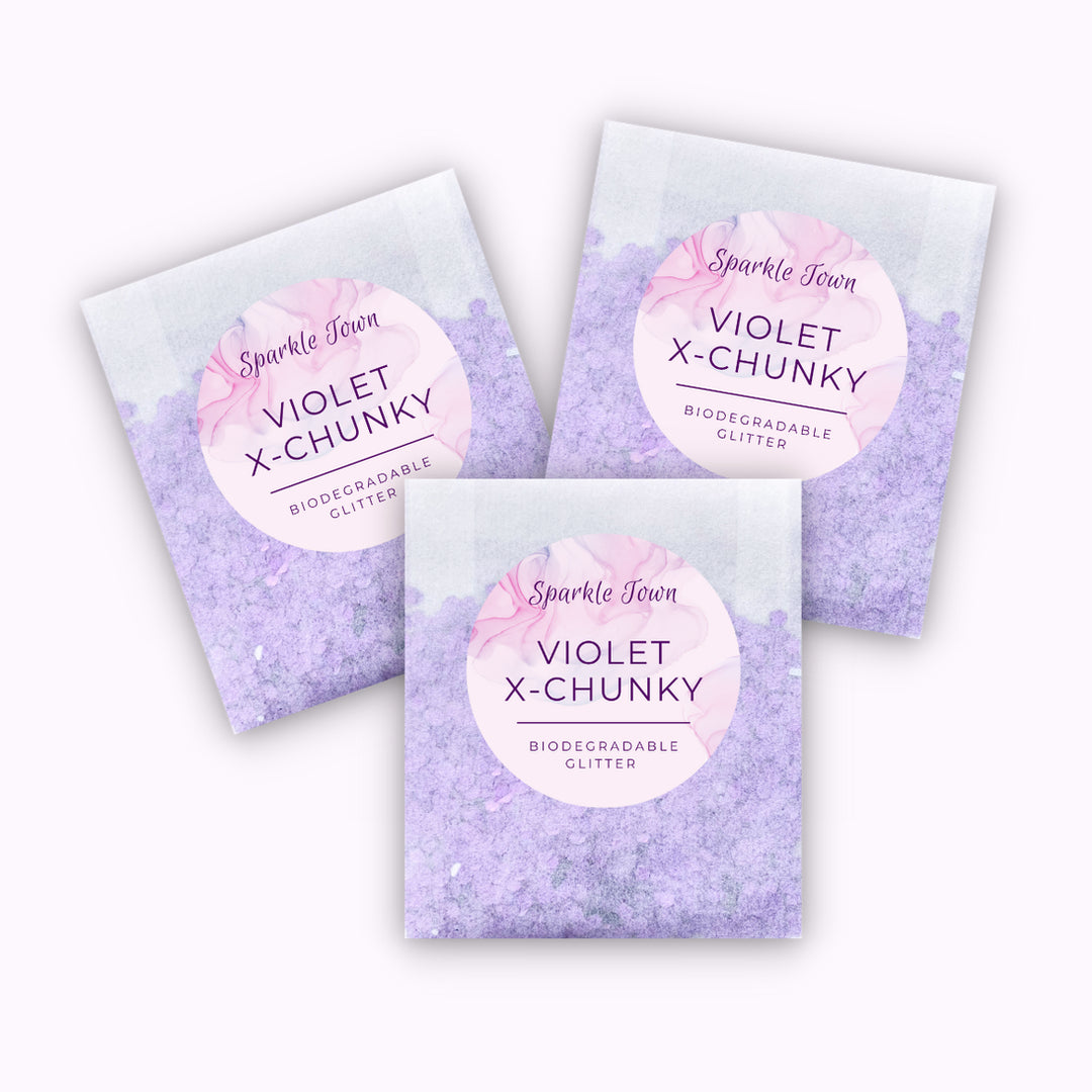 Biodegradable Body & Hair Glitter | Violet Chunky