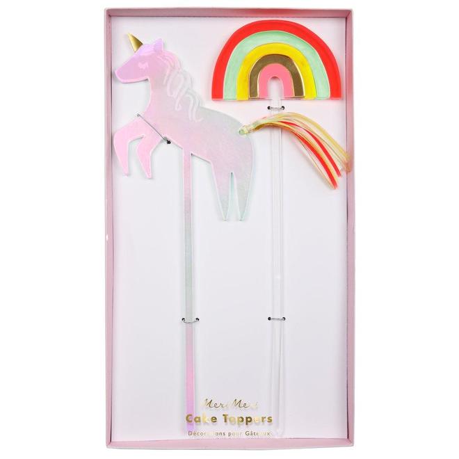 Unicorn & Rainbow Cake Topper Set