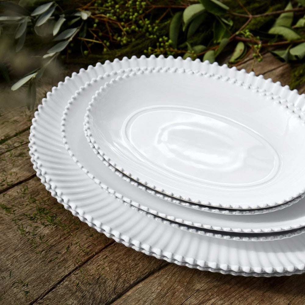 Pearl White Large Serving Platter