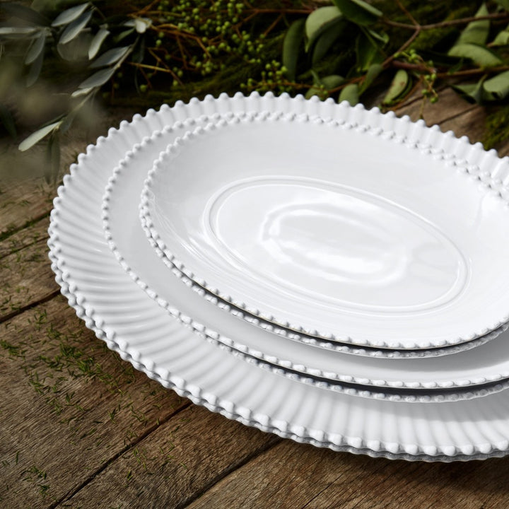 Pearl White Large Serving Platter