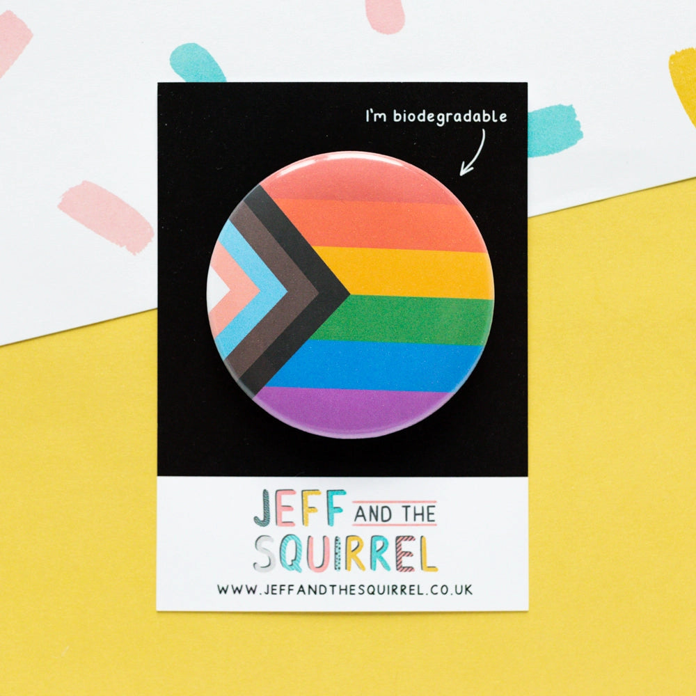 Progress Gay Pride Biodegradable Pin Badge