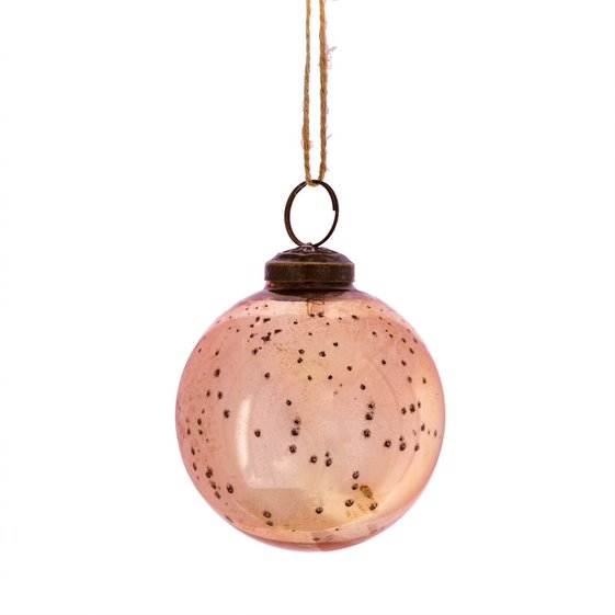 Rose Gold Round Glass Bauble