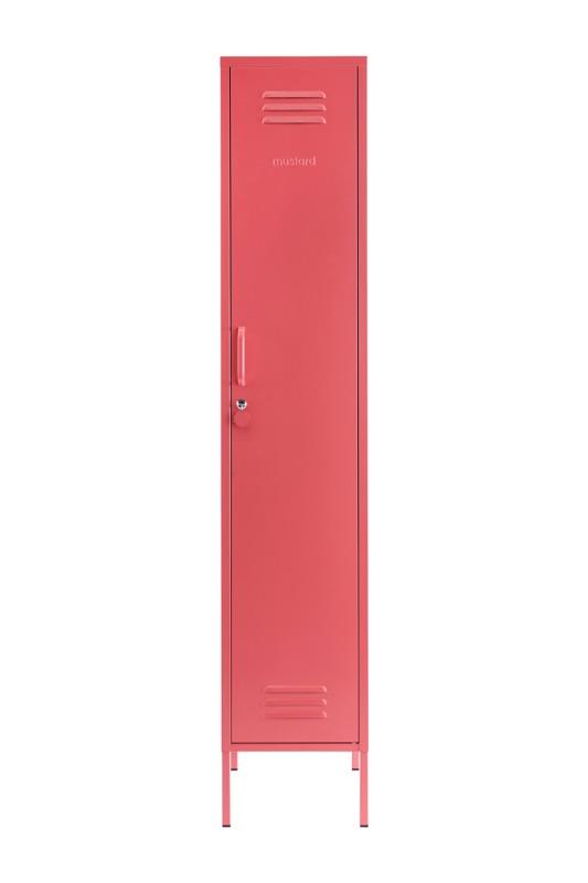 Mustard Made The Skinny Locker in blush with the door closed infront of a white background