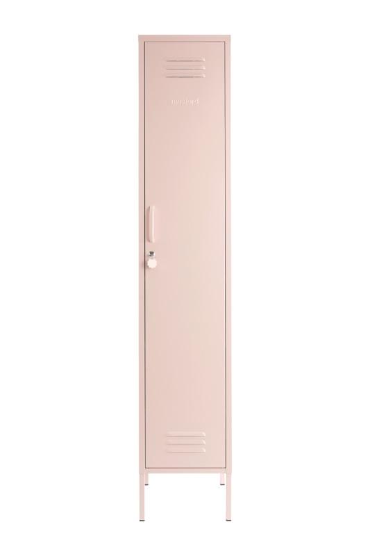 Mustard Made The Skinny Locker in blush infront of a white background with the door closed