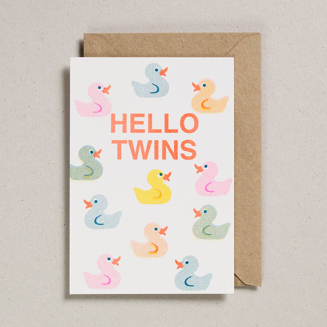 Hello Twins Riso Shapes Card