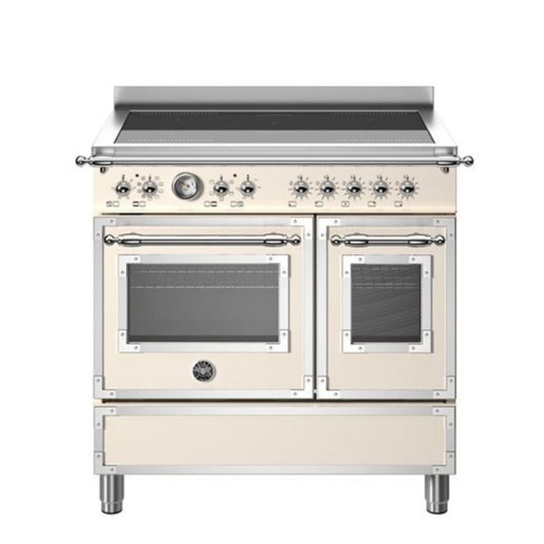 Bertazzoni heritage series induction top double oven in white